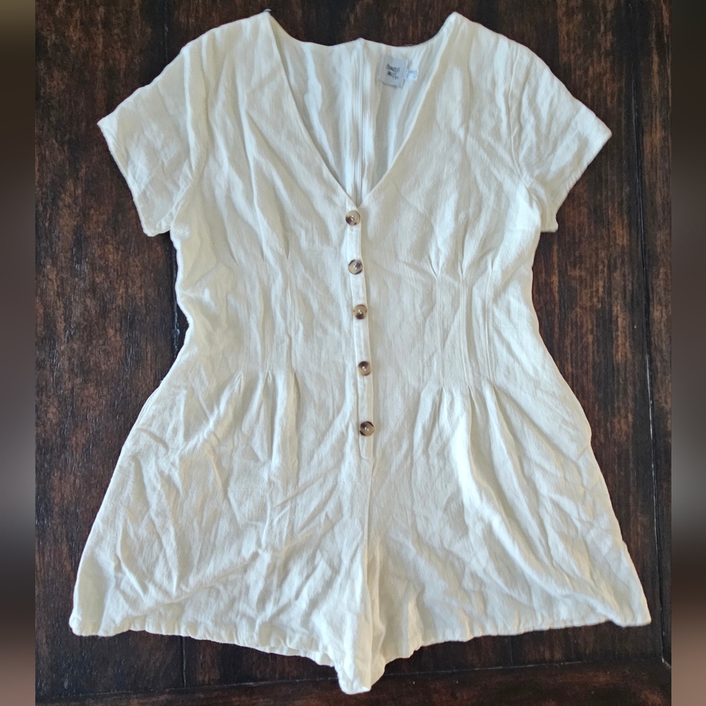 Princess Polly Adi Romper Linen Blend White Size 8 - Picture 6 of 16